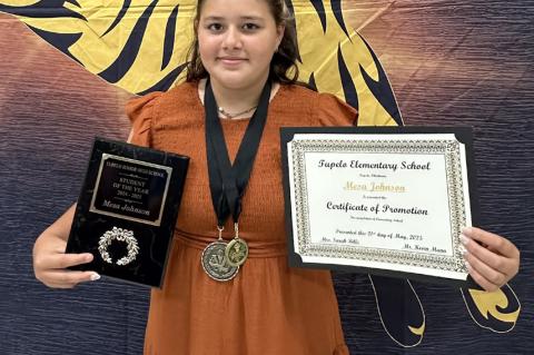 Tupelo Junior High Student of the Year 8th grader Mesa Johnson