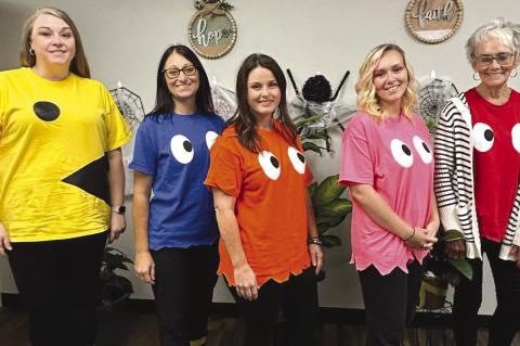 COAL COUNTY CLERK’S OFFICE DRESSED UP FOR HALLOWEEN. THEIR THEME WAS PAC MAN.