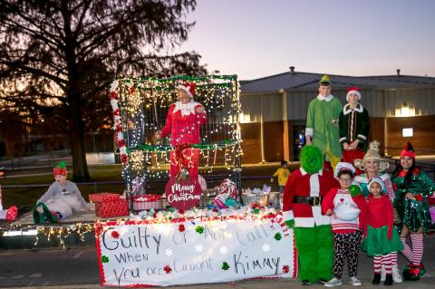 GUILTY OR NOT CALL KIMMY WHEN YOU’RE CAUGHT. Kim Farley with Kimmy’s Bailbonds and staff had a great float in this year’s Christmas parade.