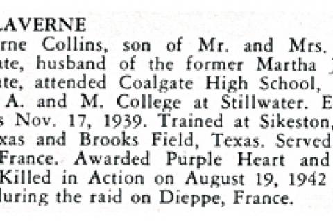 WWII hero Laverne Collins remembered