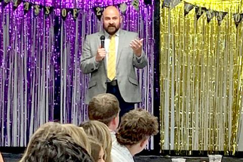 Associate District Judge Joe Trail encourages students to prepare for a good future by continuing their education after high school graduation.