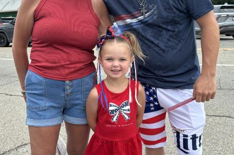 Parade watchers Anita Shores, Colby and Ella Lackey. It was also Ella’s 5th Birthday.