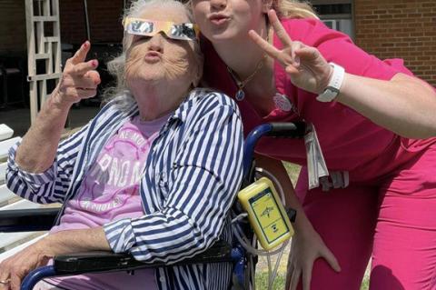 Hurley Manor residents and staff enjoy a solar eclipse party
